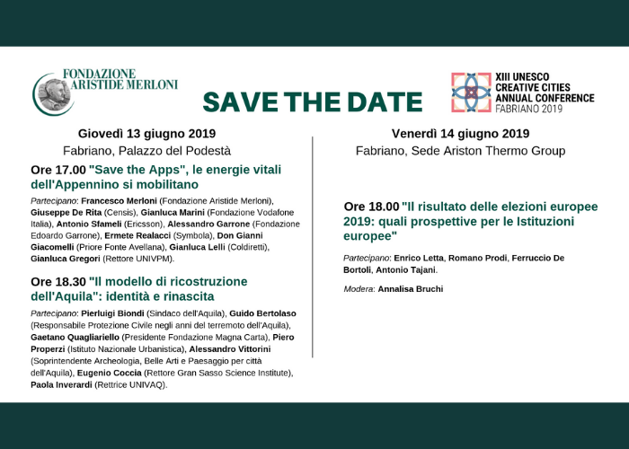 comitato scientifico della Fondazione Aristide Merloni fabriano 2019
