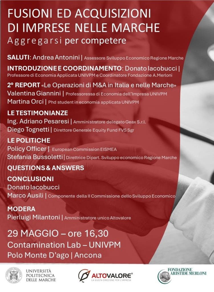 Fusioni e acquisizioni di imprese nelle Marche: aggregarsi per competere