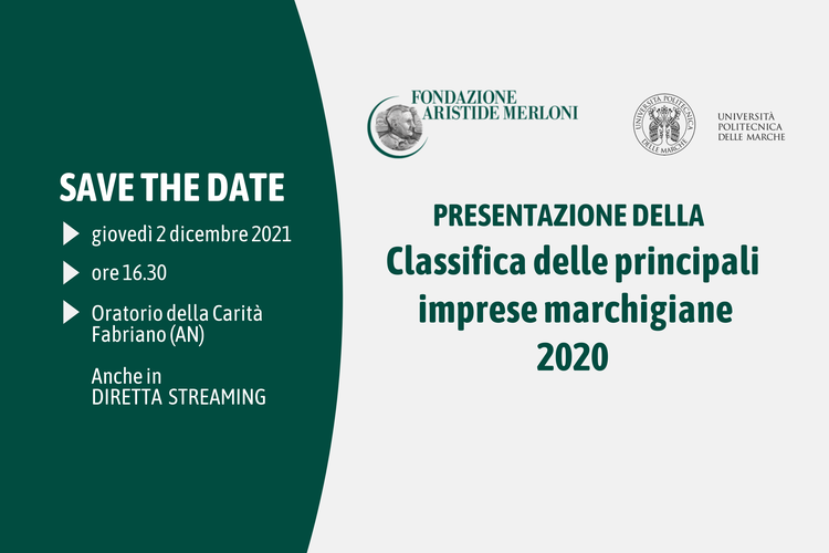 Presentazione “Classifica delle principali imprese marchigiane” – anno 2020