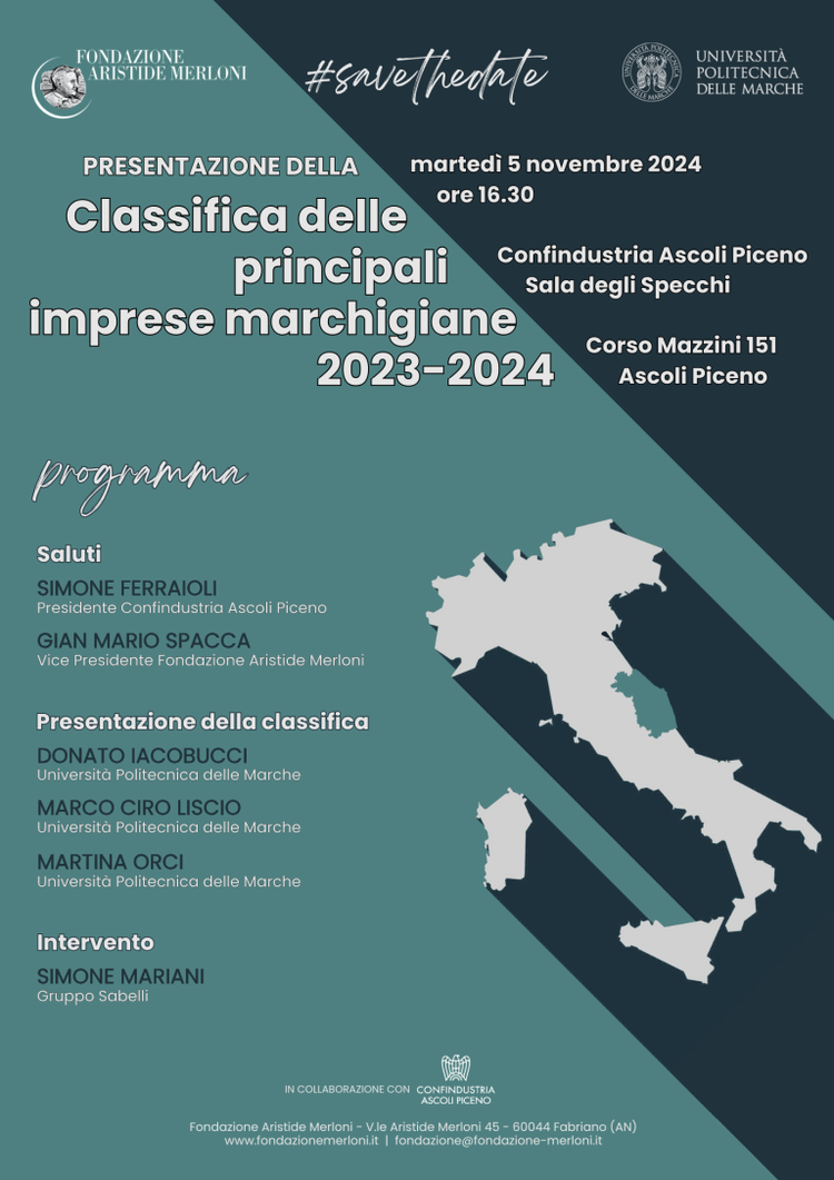 Presentazione “classifica delle principali imprese marchigiane” – anno 2023-2024