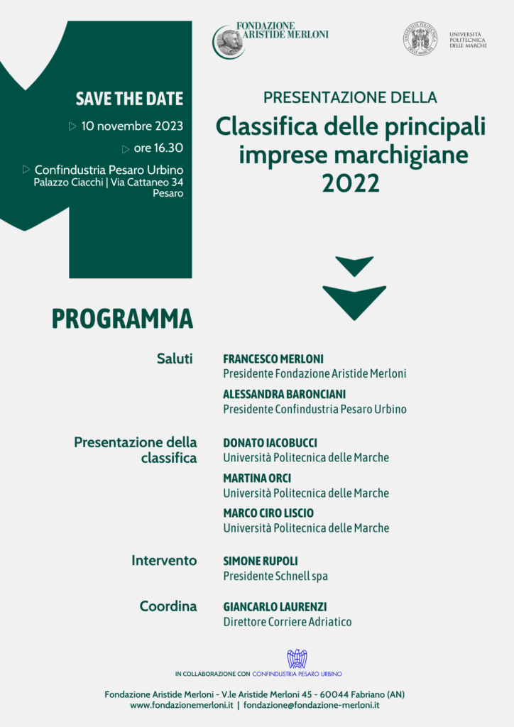 Presentazione “classifica delle principali imprese marchigiane” – anno 2022